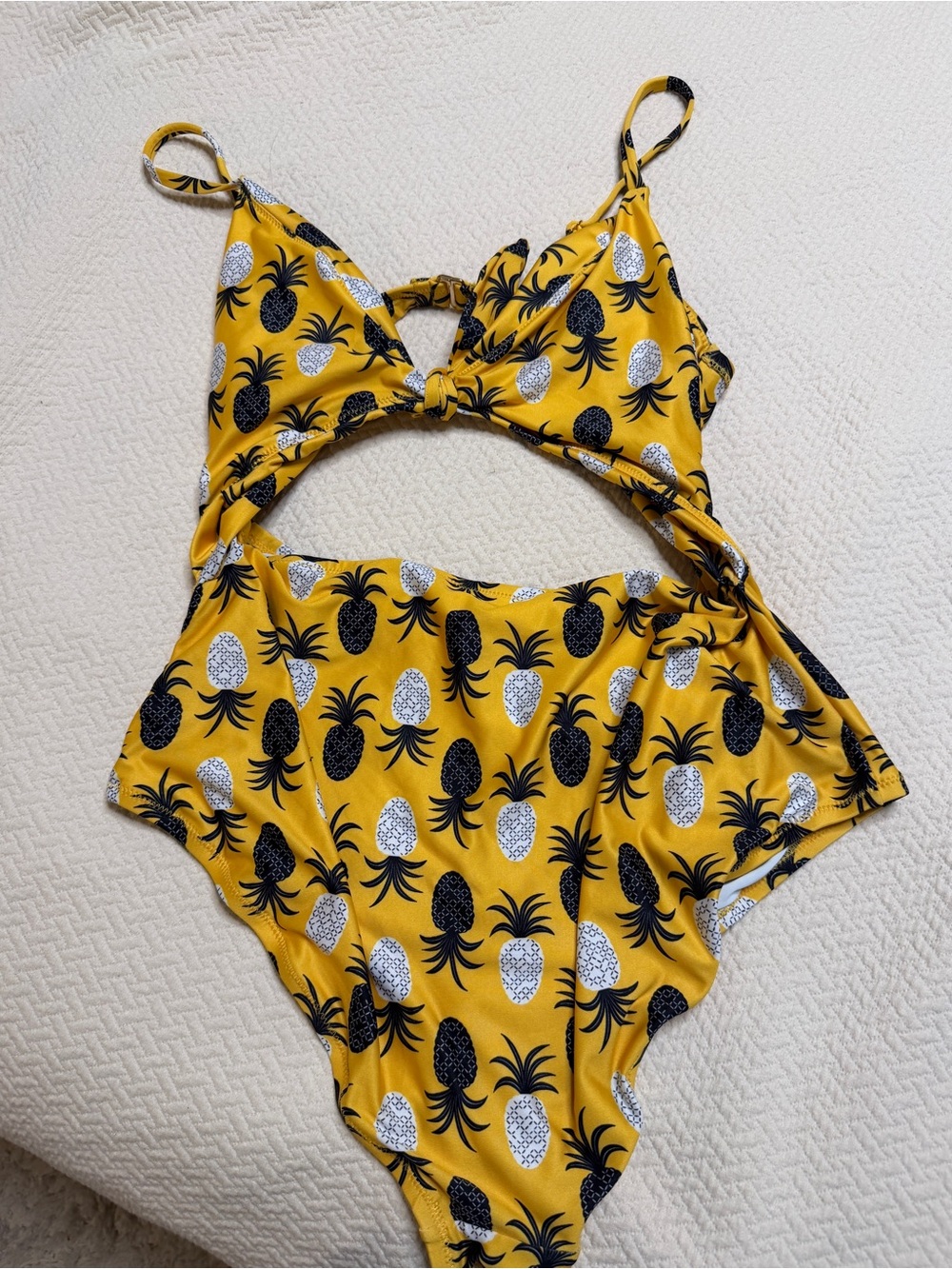 ModCloth XL Pineapple Print One-Piece Swimsuit